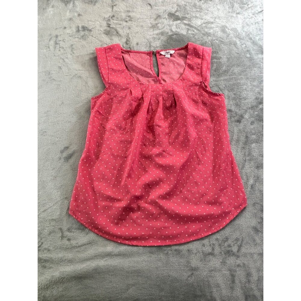 Candie's shirt women's xs Pink polka dots blouse
